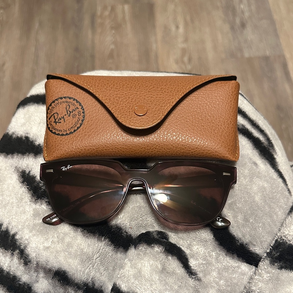Ray-Ban Brown Frame Sunglasses with Tan Leather Case